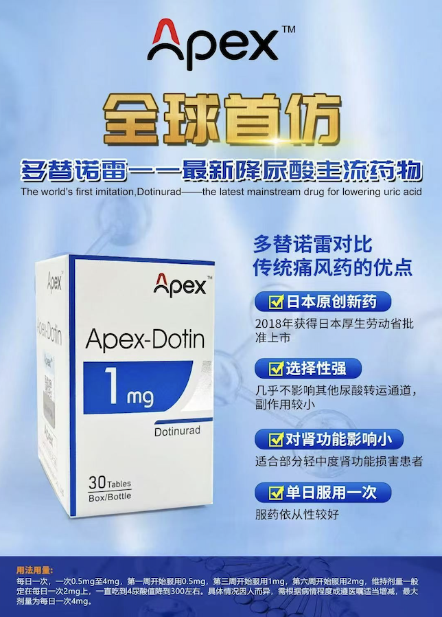 仿制药多替诺雷（Dotinurad）1mg价格是多少？